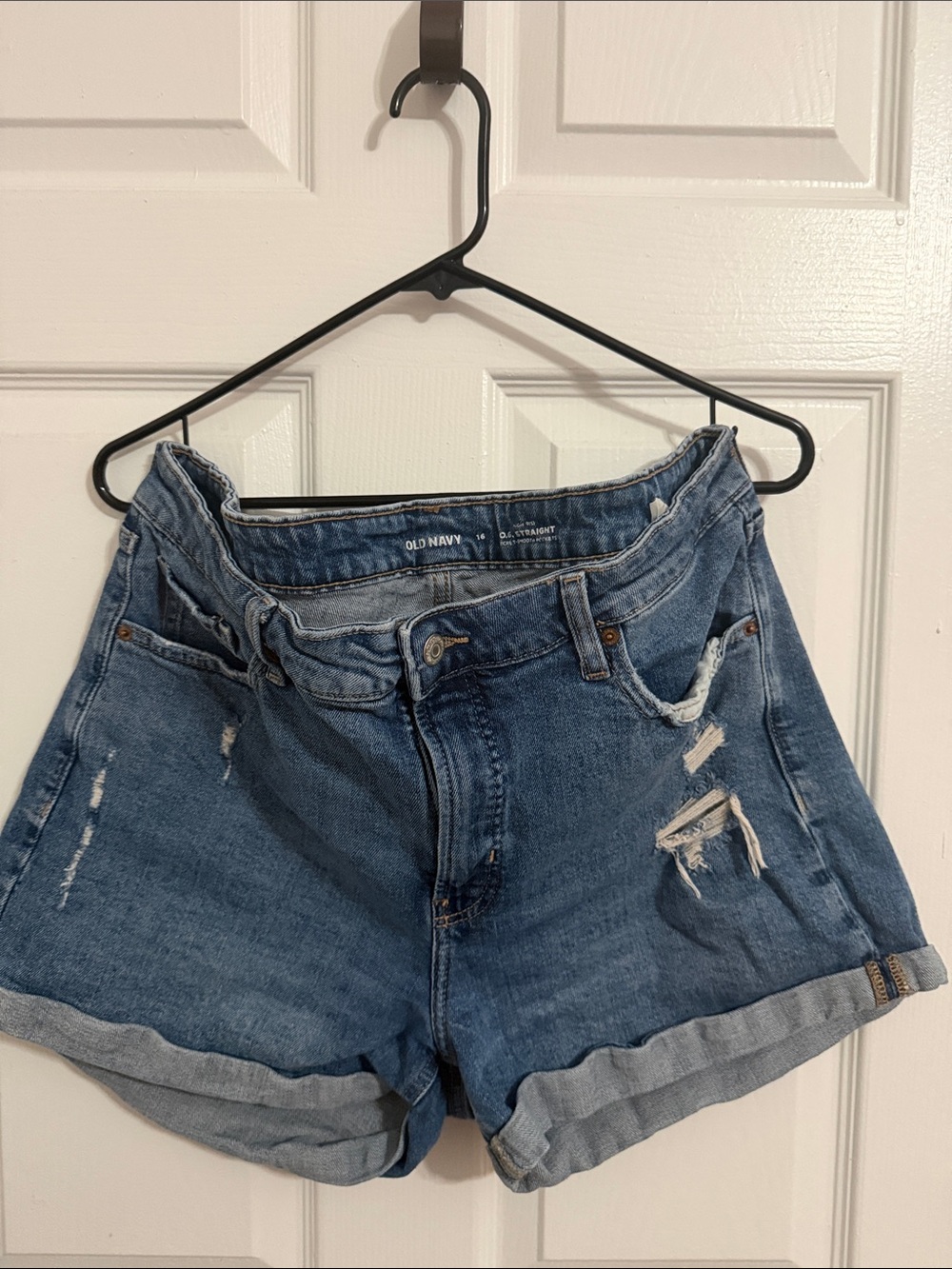 Old Navy Ripped Cuffed Blue Denim Women's Shorts